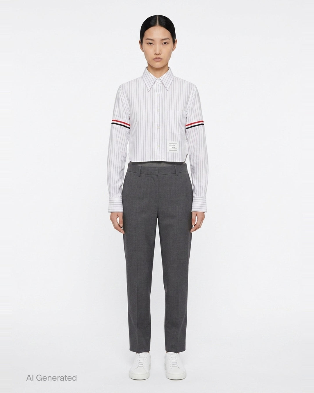 Cropped Button Down Shirt | Thom Browne | Club21 - front