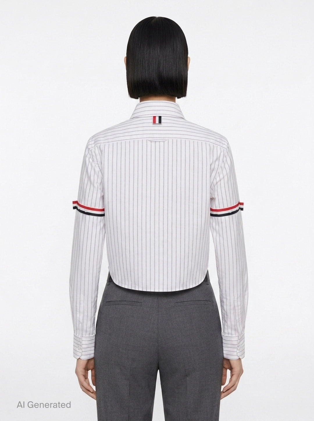 Cropped Button Down Shirt | Thom Browne | Club21 - back