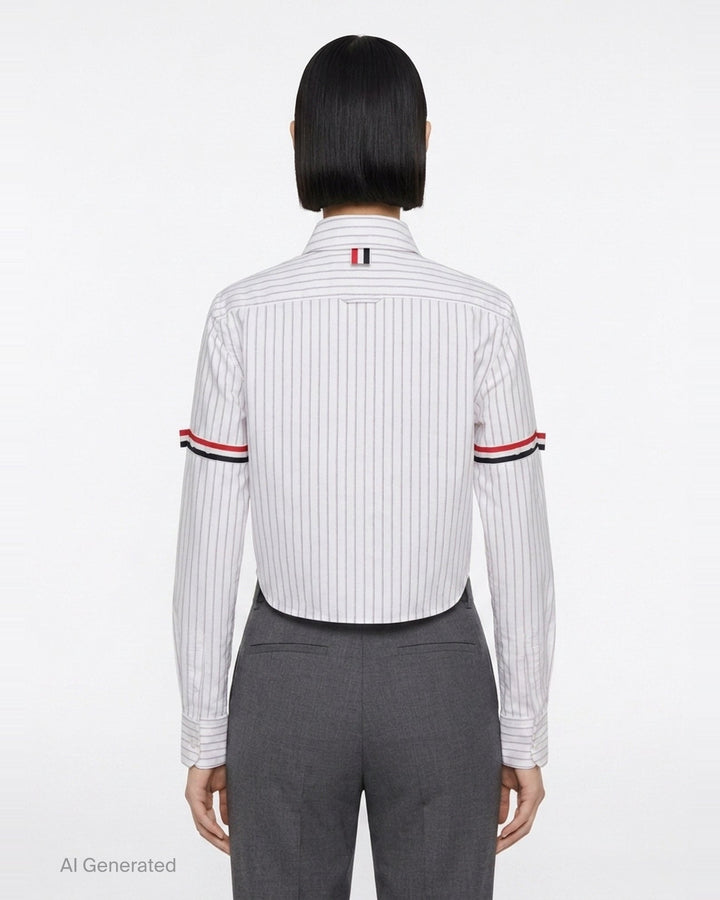 Cropped Button Down Shirt | Thom Browne | Club21 - back