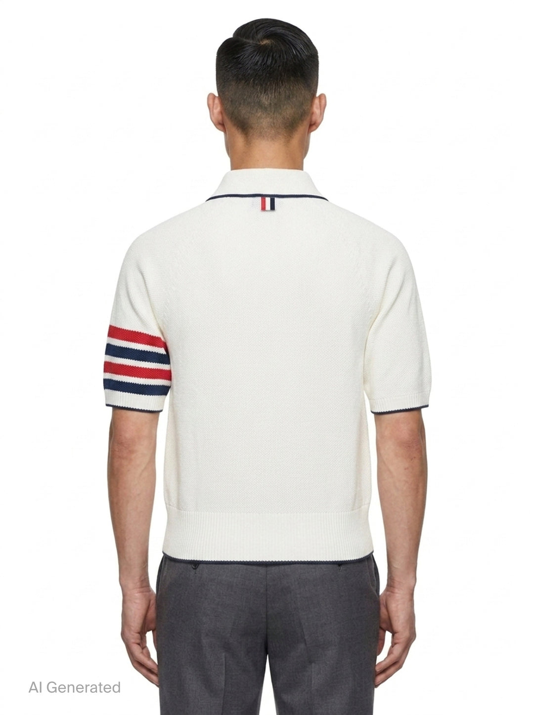 Cross Over Tuck Stitch Relaxed Polo | Thom Browne | Club21 - back