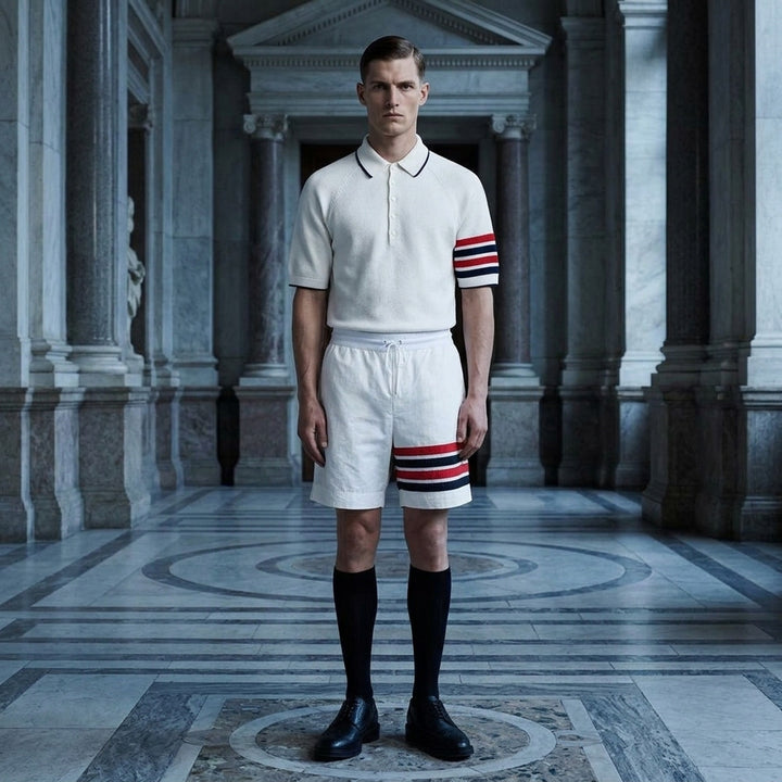 Cross Over Tuck Stitch Relaxed Polo | Thom Browne | Club21 - lifestyle