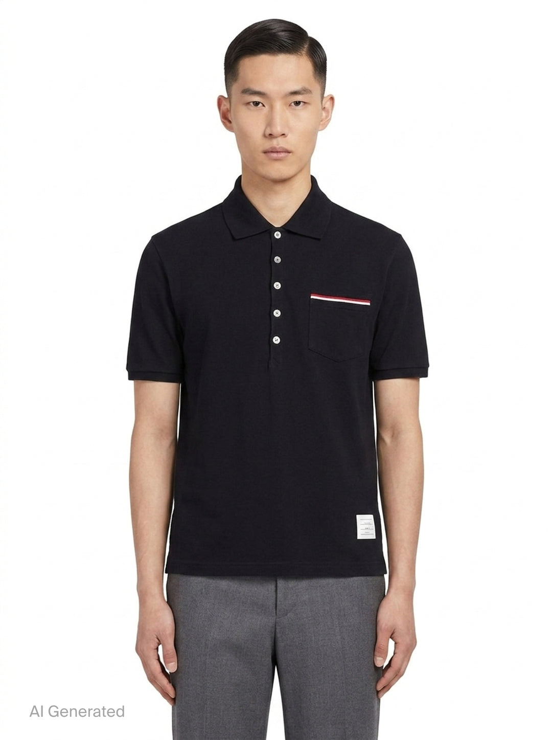 Fine Mercerized Pocket Polo | Thom Browne | Club21 - front