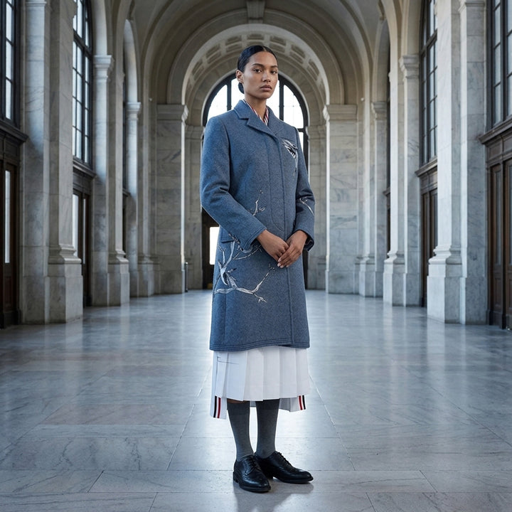 Fit 3 Embroidered Chesterfield Coat | Thom Browne | Club21 - lifestyle