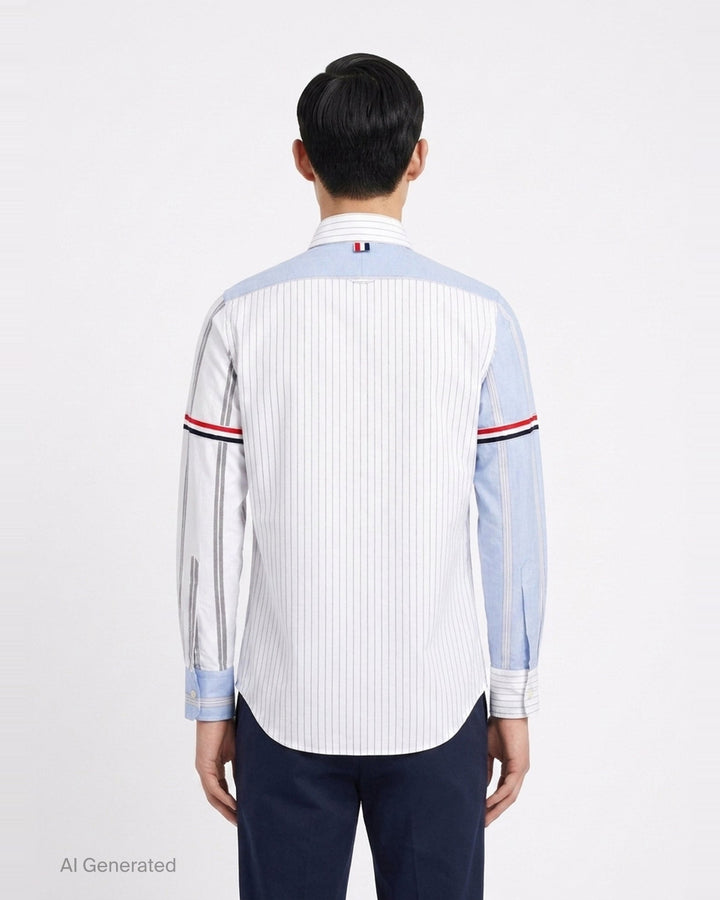 Funmix Long Sleeve Button-Down Shirt | Thom Browne | Club21 - back