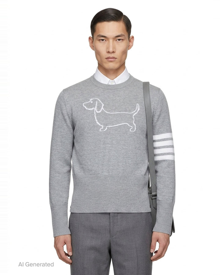 Hector Icon Intarsia Pullover | Thom Browne | Club21 - front