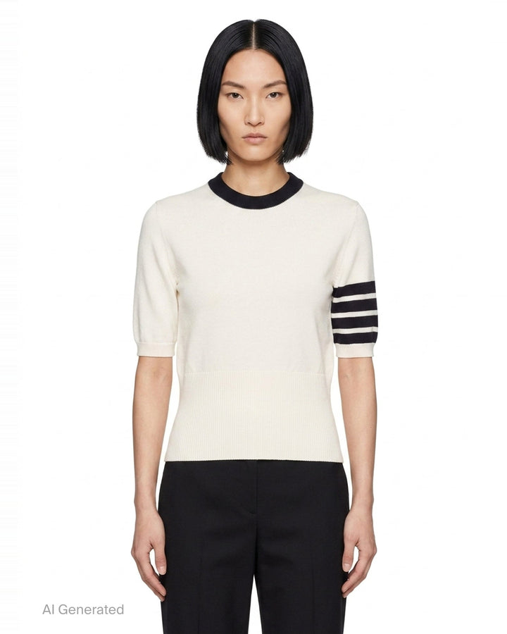 Hector Intarsia Short Sleeve Tee | Thom Browne | Club21 - front
