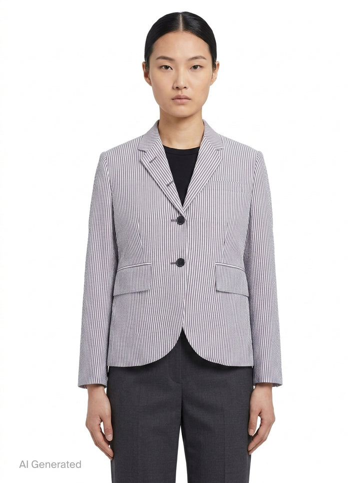 High Armhole Striped Sport Coat | Thom Browne | Club21 - front