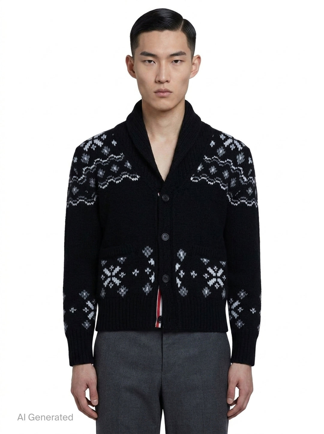 Icelandic Fair Isle Cardigan | Thom Browne | Club21 - front