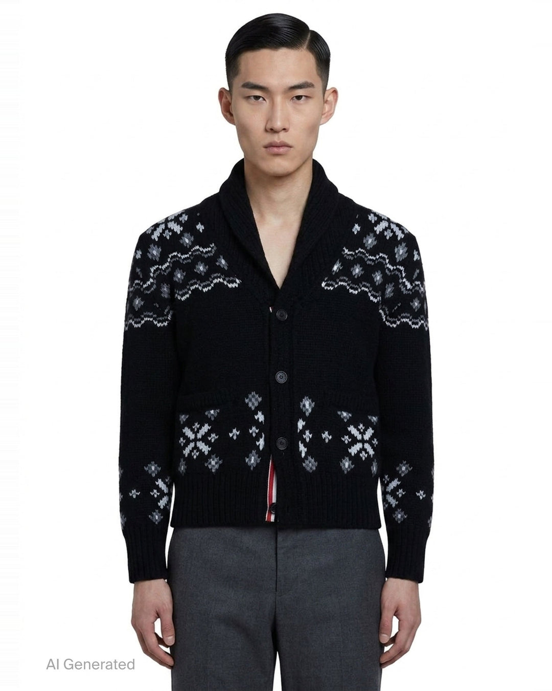 Icelandic Fair Isle Cardigan | Thom Browne | Club21 - front