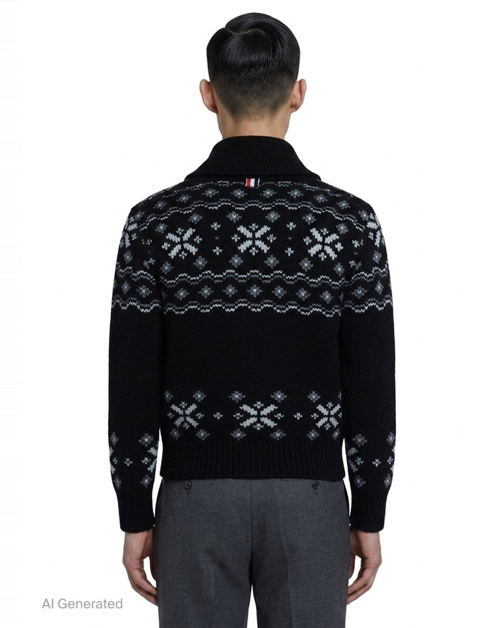 Icelandic Fair Isle Cardigan | Thom Browne | Club21 - back
