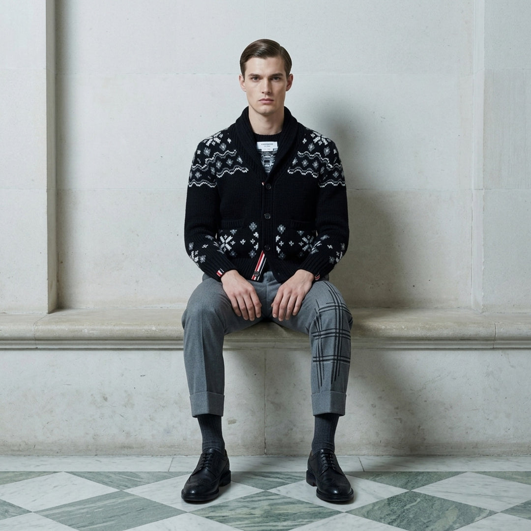 Icelandic Fair Isle Cardigan | Thom Browne | Club21 - lifestyle