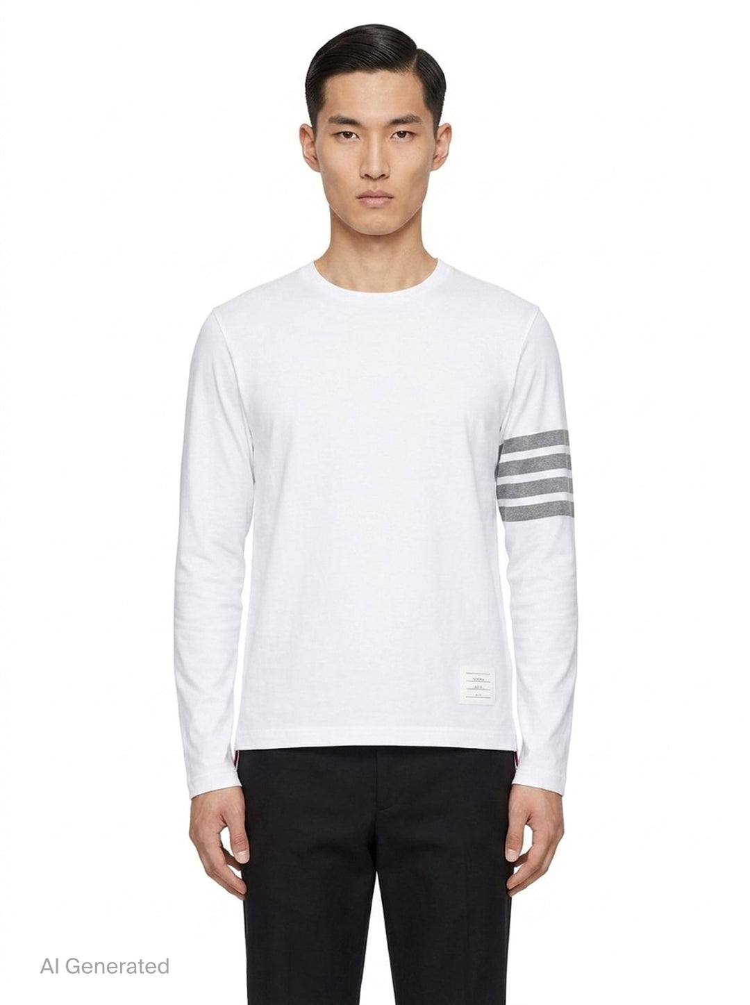 Jersey 4-Bar Long Sleeve Tee | Thom Browne | Club21 - front