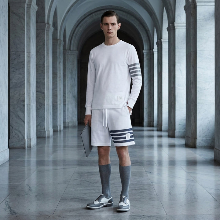 Jersey 4-Bar Long Sleeve Tee | Thom Browne | Club21 - lifestyle
