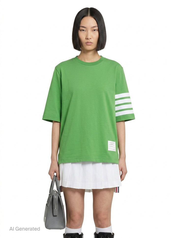 Jersey 4-Bar Short Sleeve Tee | Thom Browne | Club21 - front