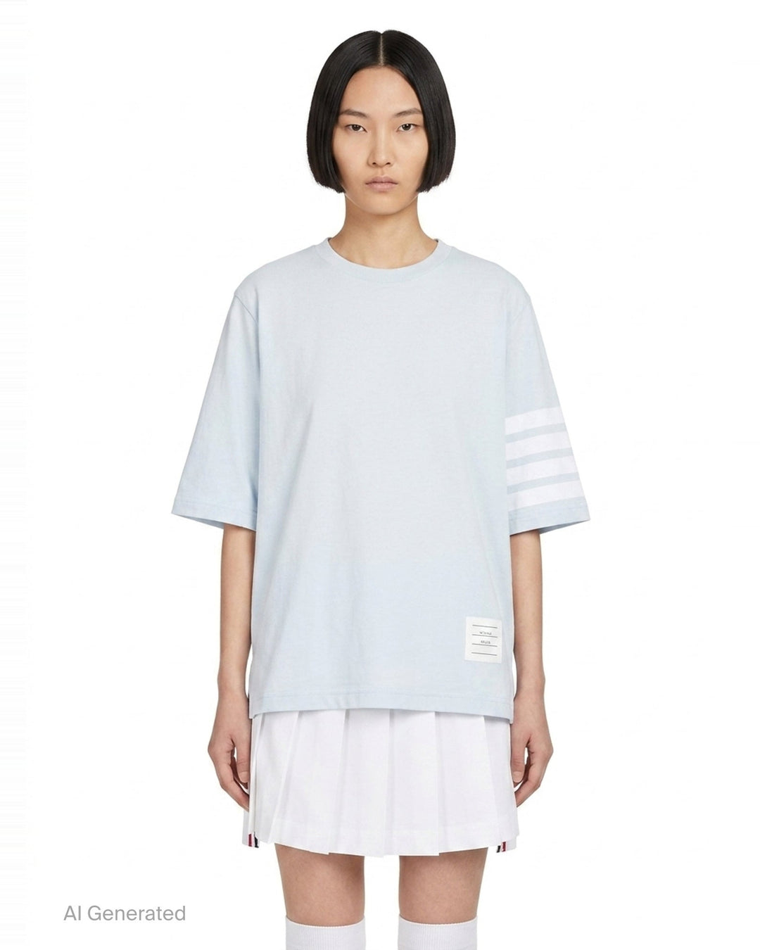 Jersey 4-Bar Short Sleeve Tee | Thom Browne | Club21 - front