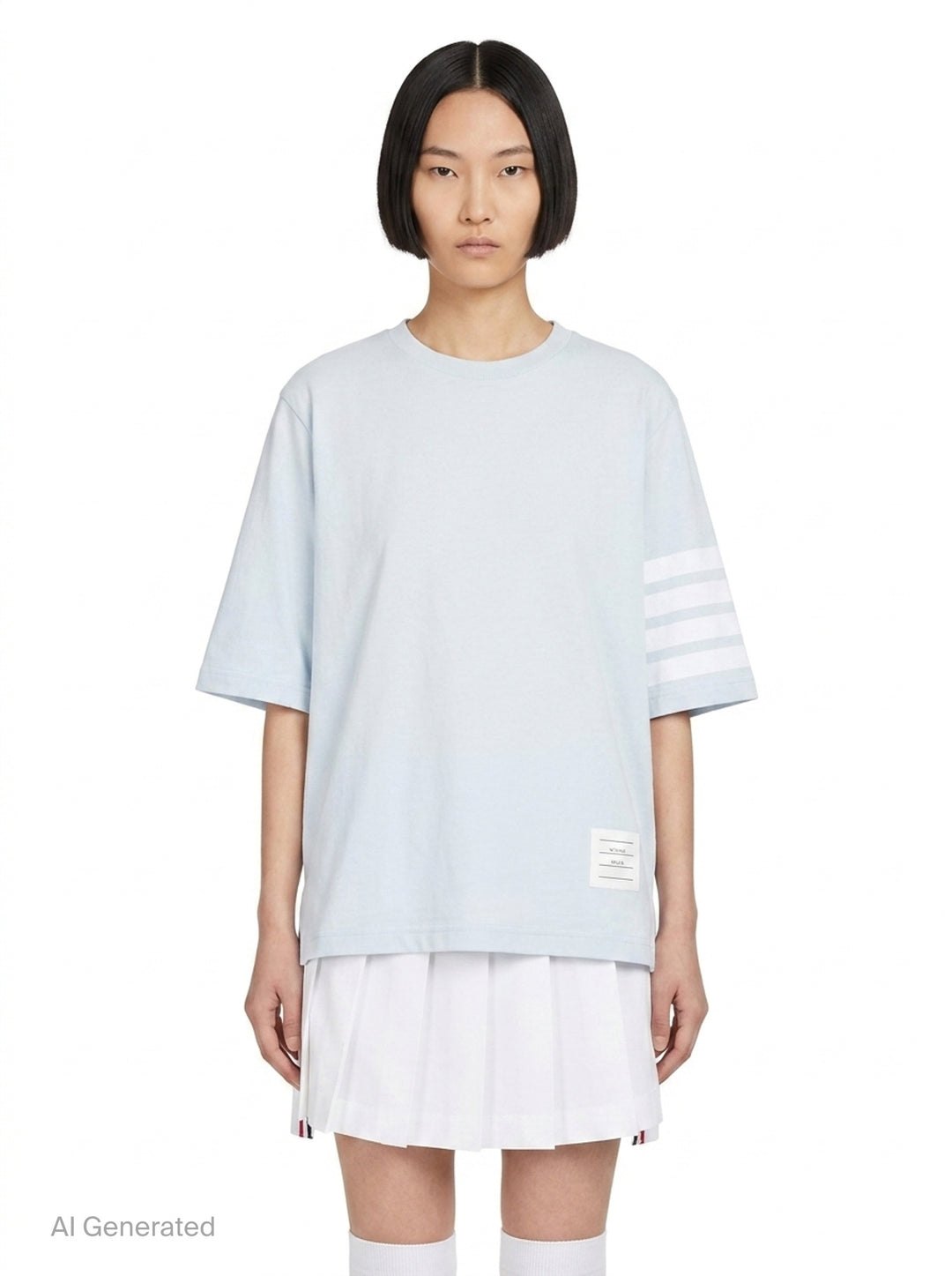 Jersey 4-Bar Short Sleeve Tee | Thom Browne | Club21 - front