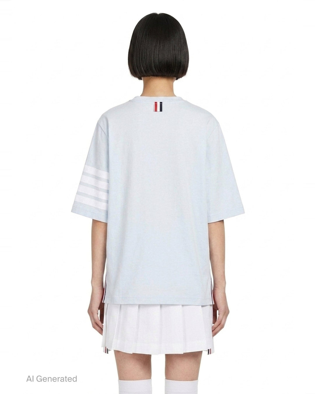 Jersey 4-Bar Short Sleeve Tee | Thom Browne | Club21 - back