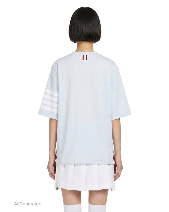 Jersey 4-Bar Short Sleeve Tee | Thom Browne | Club21 - back