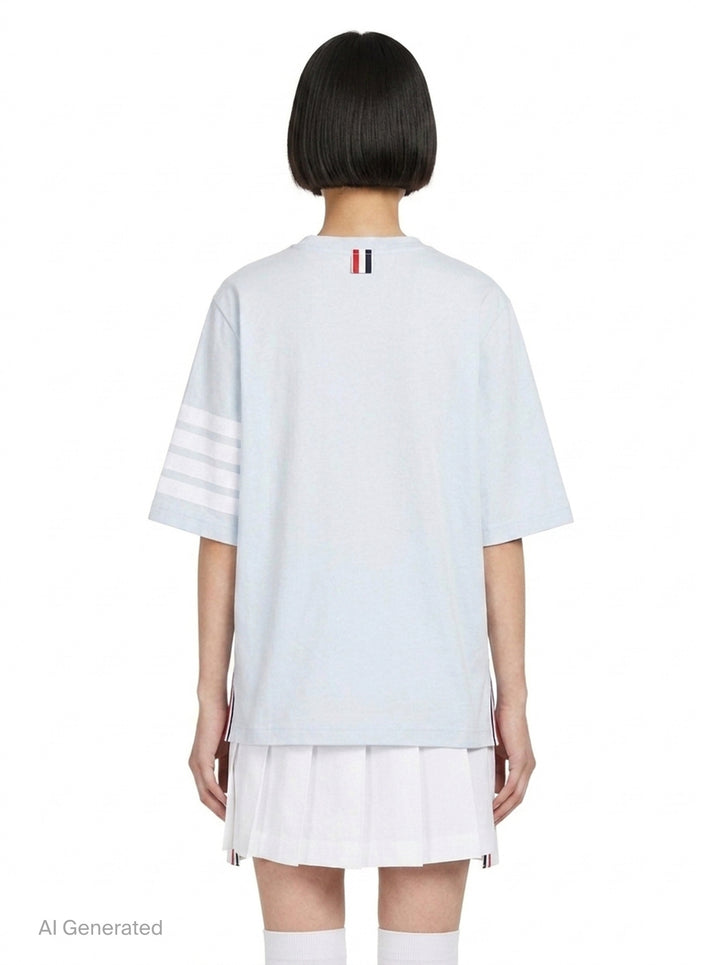 Jersey 4-Bar Short Sleeve Tee | Thom Browne | Club21 - back