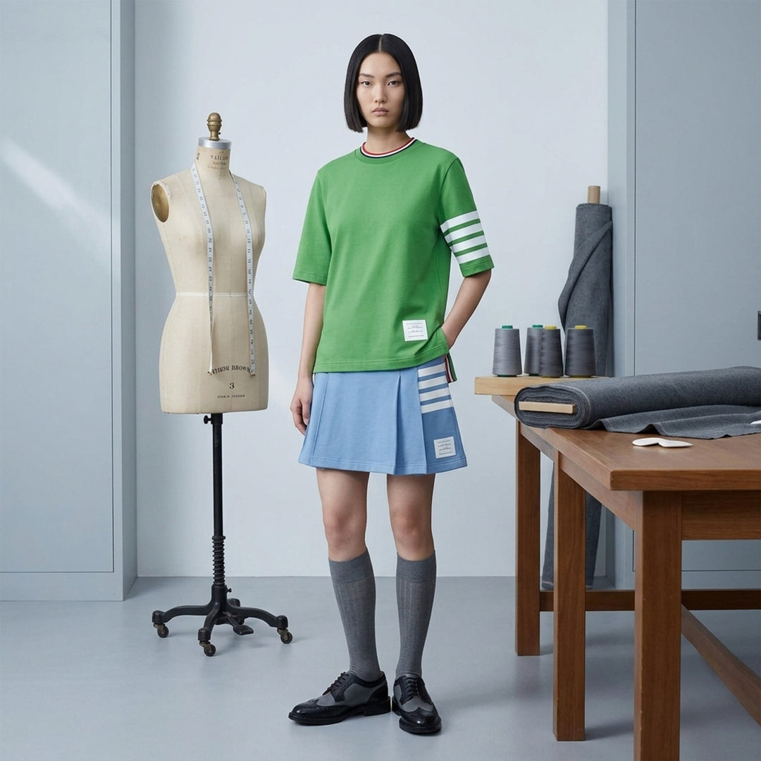 Jersey 4-Bar Short Sleeve Tee | Thom Browne | Club21 - lifestyle