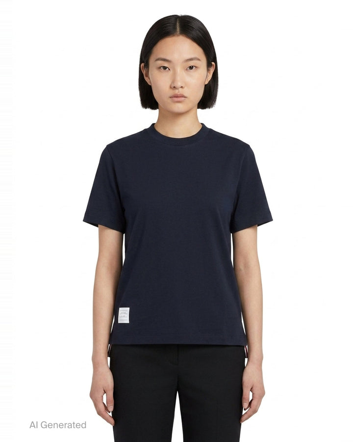 Jersey Relaxed Side Slit Tee | Thom Browne | Club21 - front