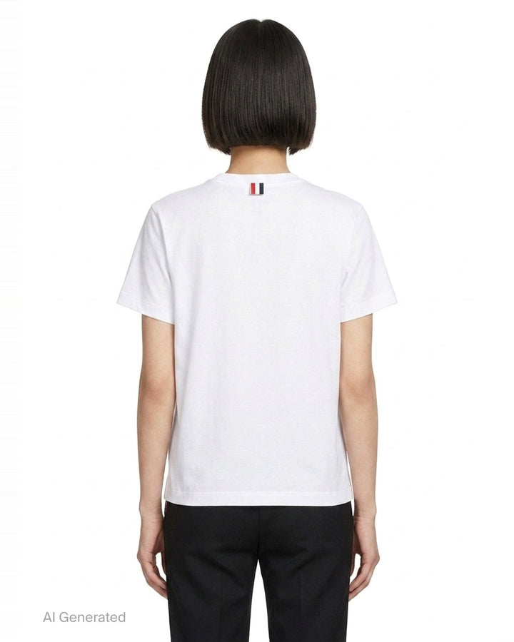 Jersey Relaxed Side Slit Tee | Thom Browne | Club21 - back