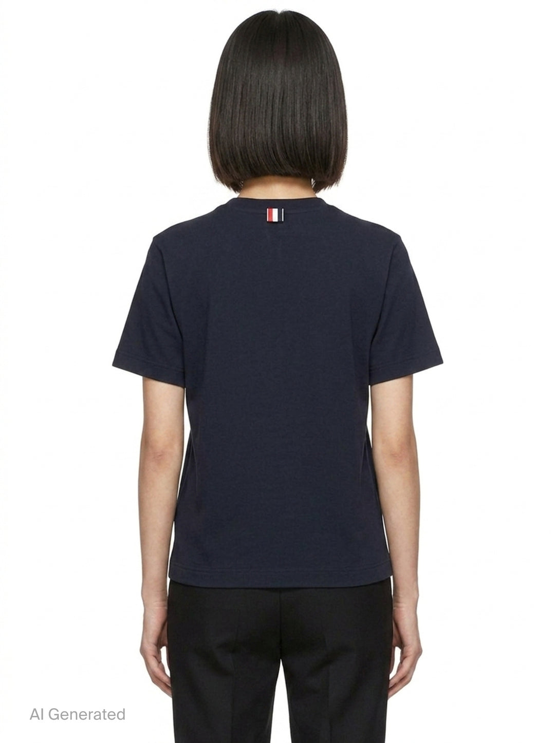 Jersey Relaxed Side Slit Tee | Thom Browne | Club21 - back