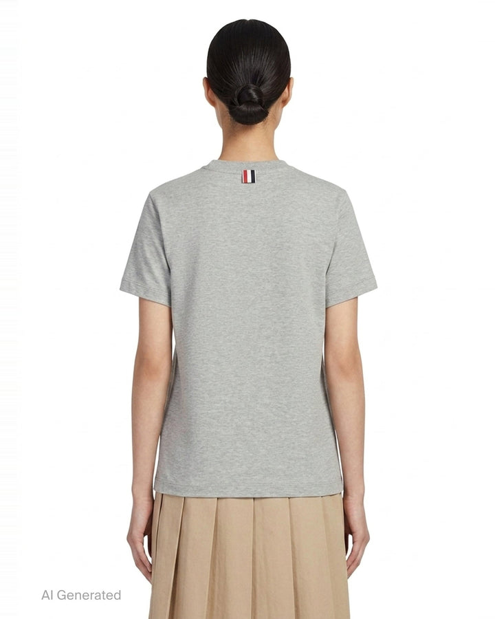 Jersey Relaxed Side Slit Tee | Thom Browne | Club21 - back