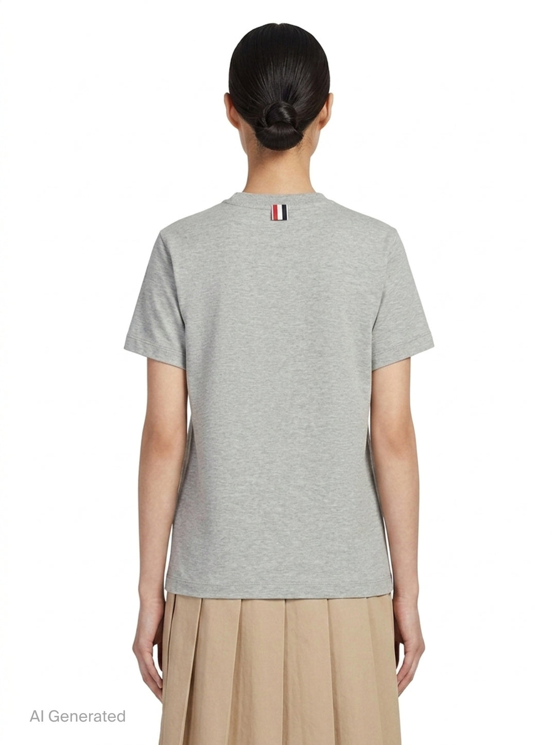 Jersey Relaxed Side Slit Tee | Thom Browne | Club21 - back