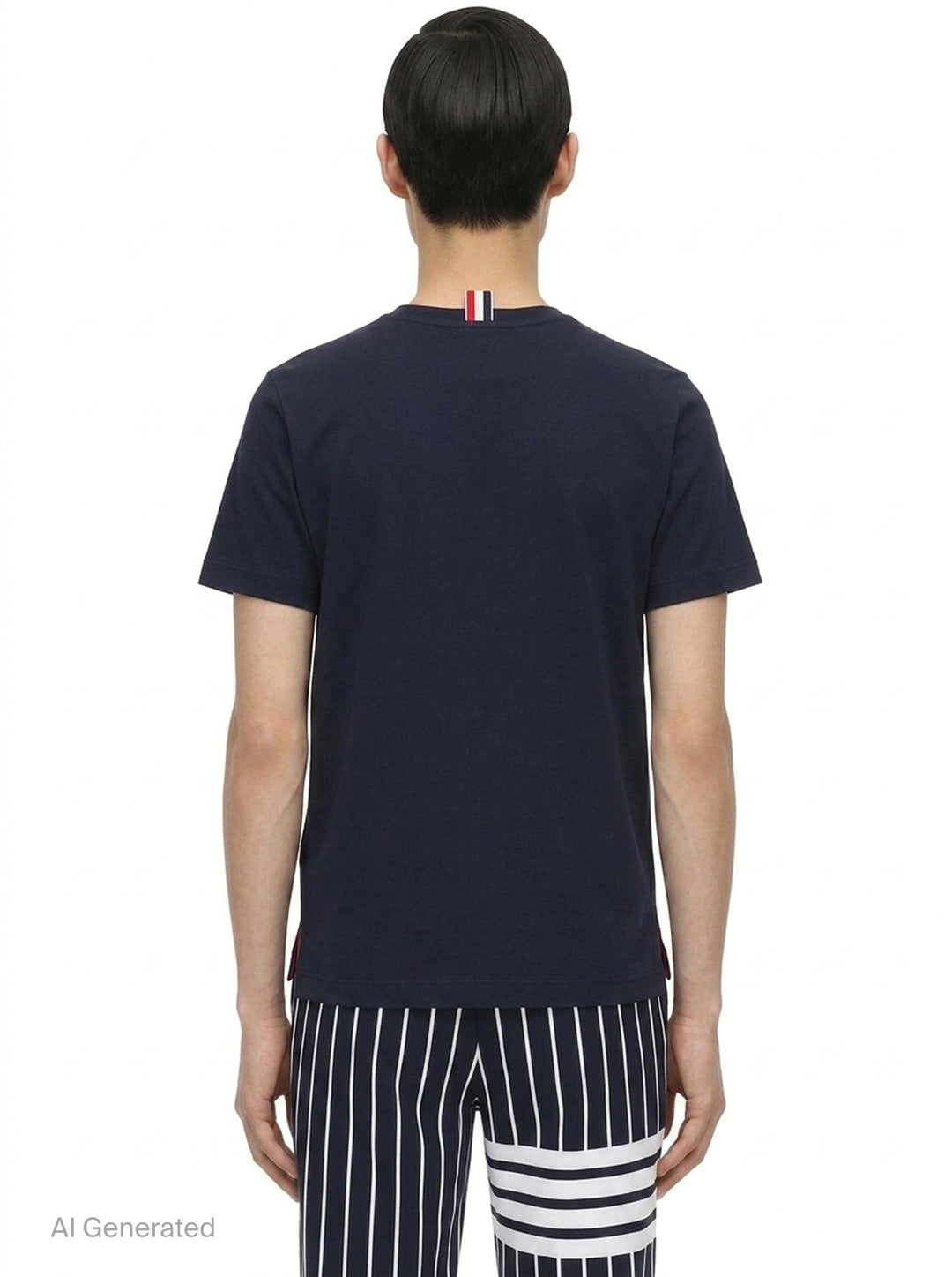 Jersey Relaxed Side Slit Tee | Thom Browne | Club21 - back