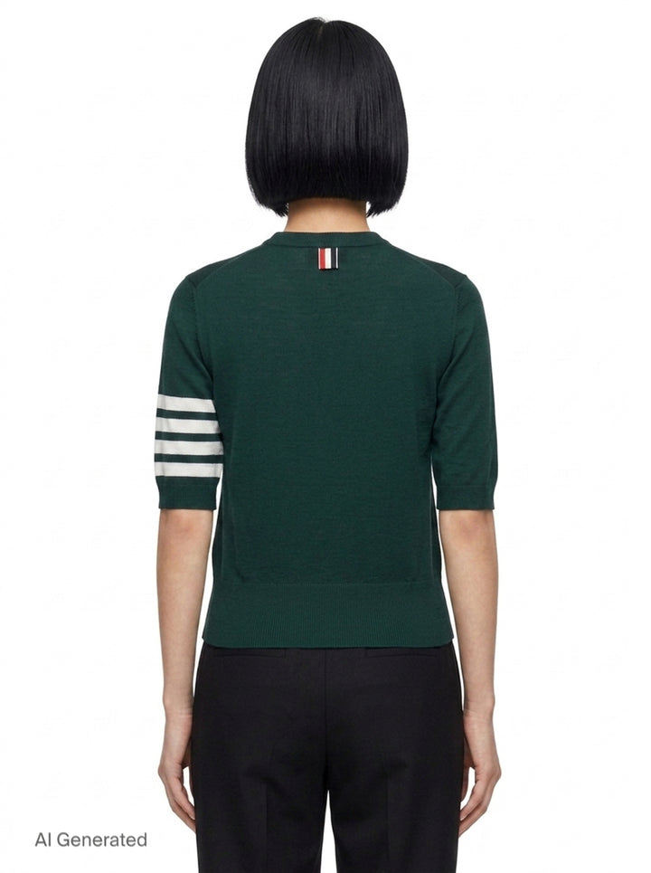 Jersey Stitch Short Sleeve Tee | Thom Browne | Club21 - back