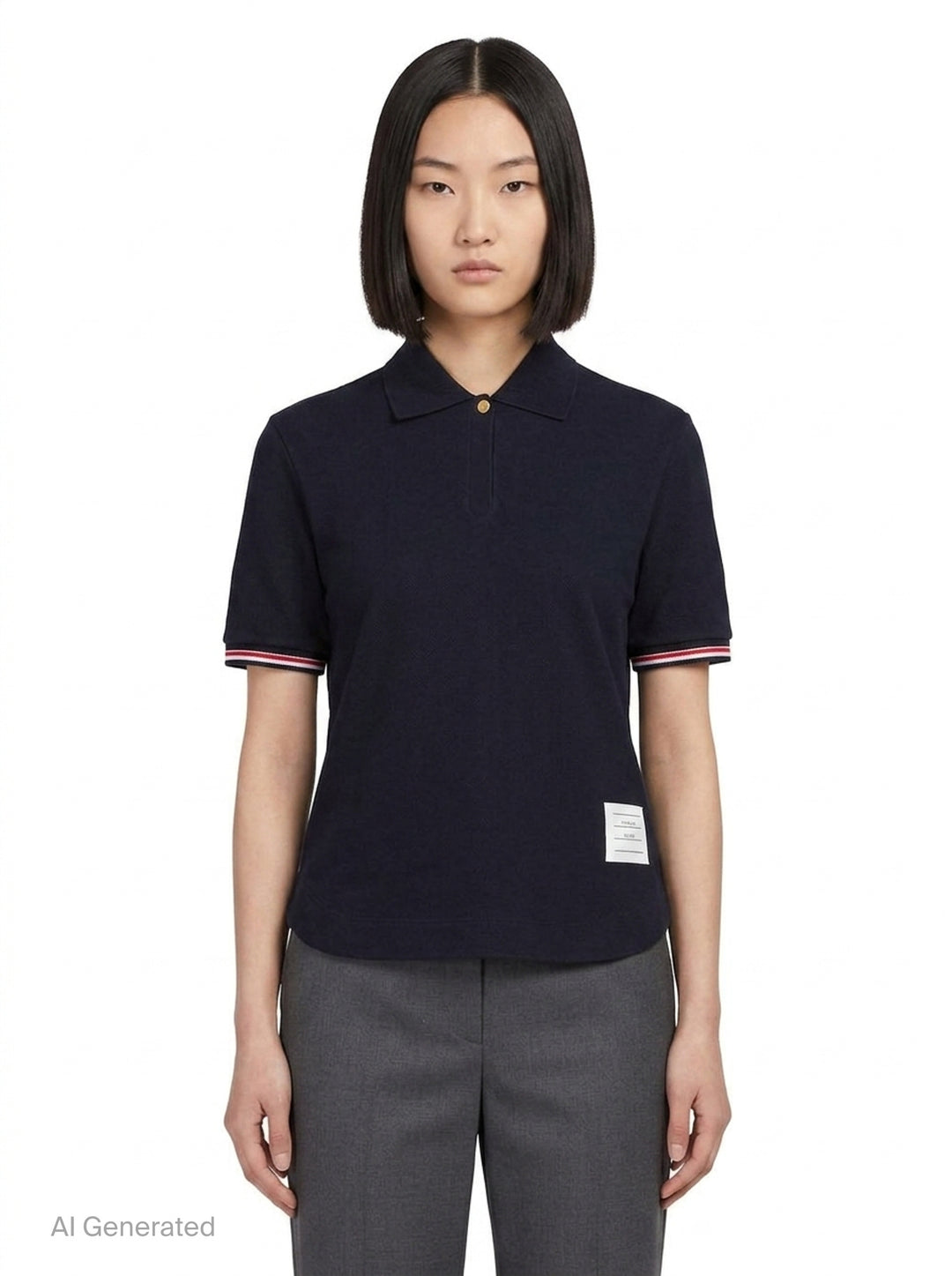 Keyhole RWB Tipping Polo | Thom Browne | Club21 - front