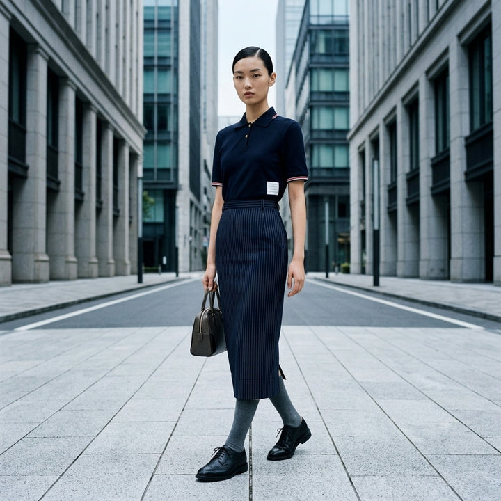 Keyhole RWB Tipping Polo | Thom Browne | Club21 - lifestyle