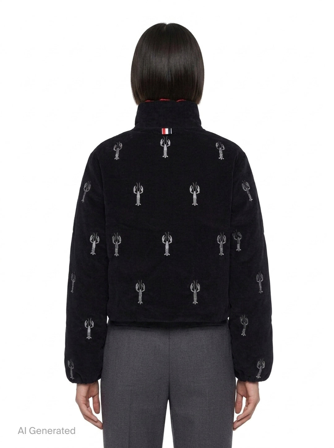 Lobster Reversible Cropped Puffer Jacket | Thom Browne | Club21 - back