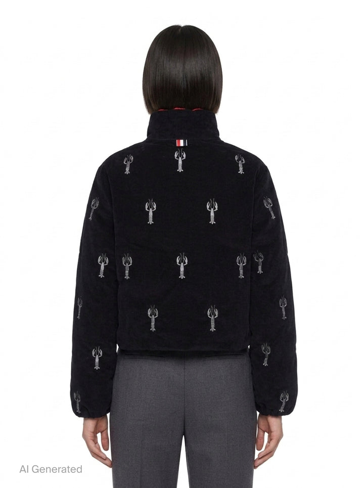 Lobster Reversible Cropped Puffer Jacket | Thom Browne | Club21 - back