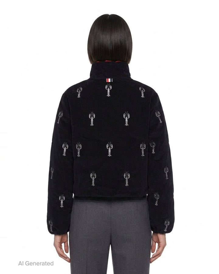 Lobster Reversible Cropped Puffer Jacket | Thom Browne | Club21 - back