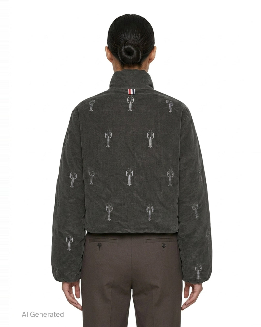 Lobster Reversible Cropped Puffer Jacket | Thom Browne | Club21 - back