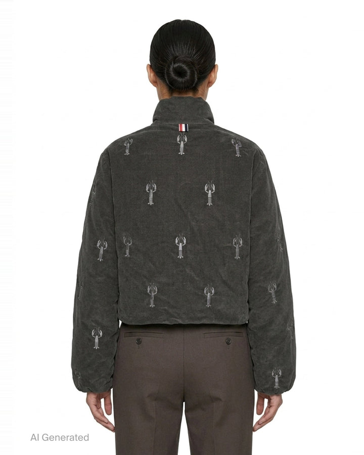 Lobster Reversible Cropped Puffer Jacket | Thom Browne | Club21 - back