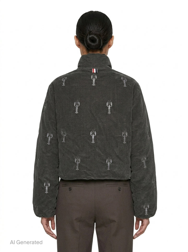 Lobster Reversible Cropped Puffer Jacket | Thom Browne | Club21 - back