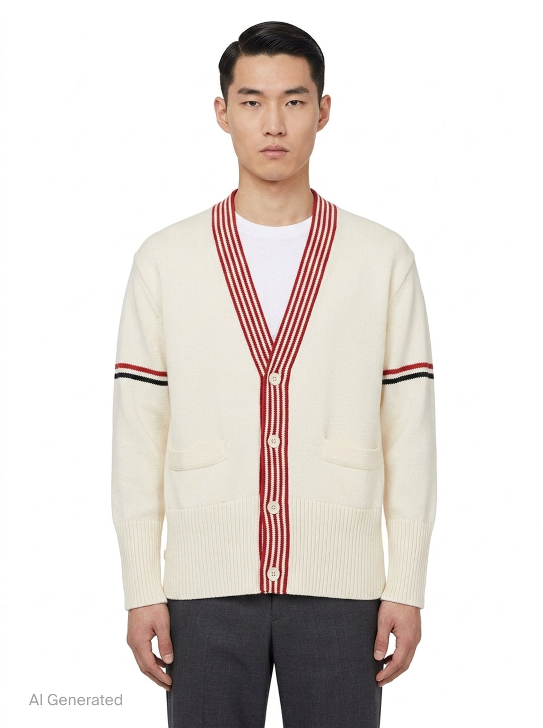 Lobster V-Neck Cardigan | Thom Browne | Club21 - front