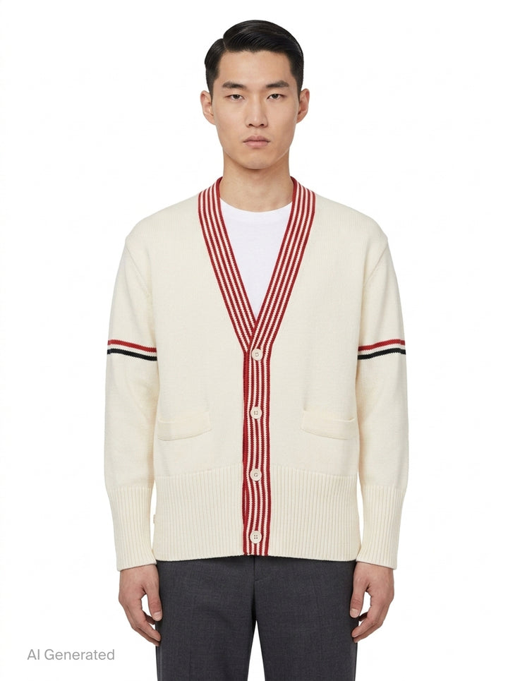 Lobster V-Neck Cardigan | Thom Browne | Club21 - front