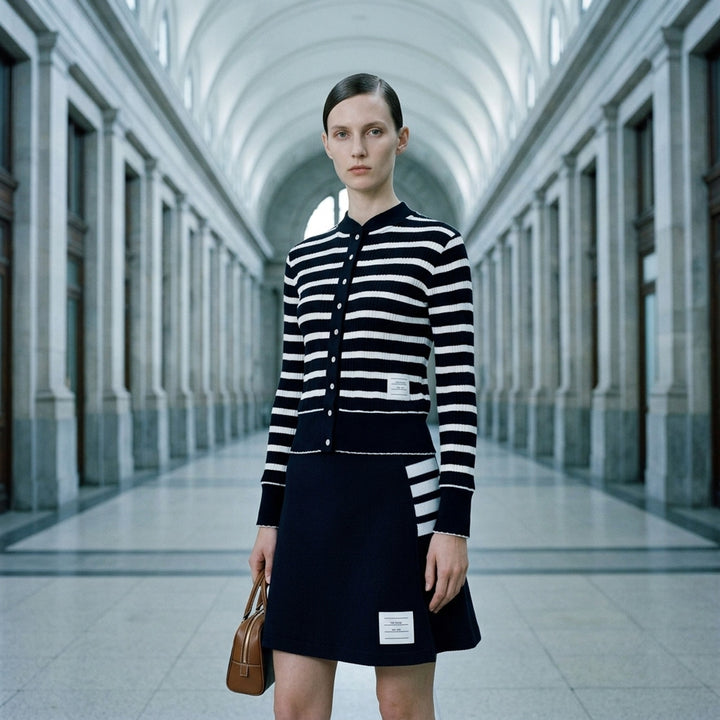 Long Sleeve Crew Neck Cardigan | Thom Browne | Club21 - lifestyle