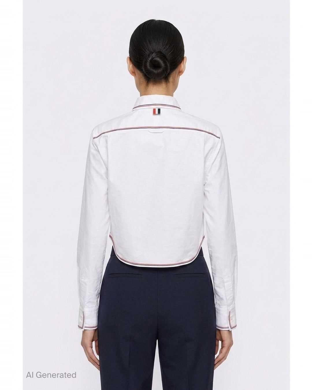 Long Sleeve Cropped Shirt | Thom Browne | Club21 - back