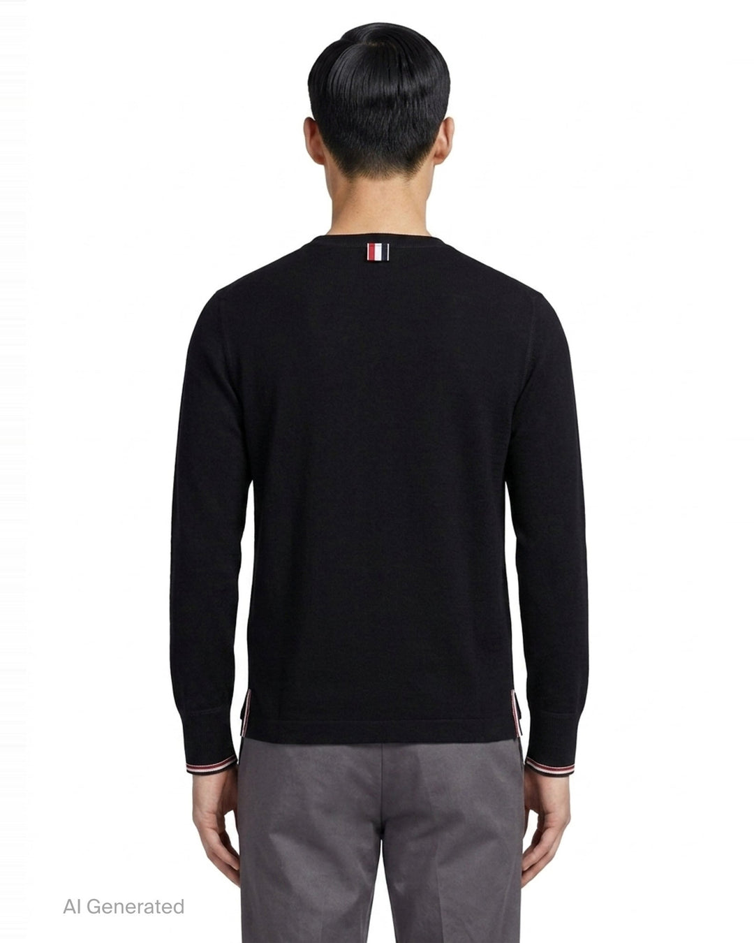 Long Sleeve Henley Tipping Strip | Thom Browne | Club21 - back