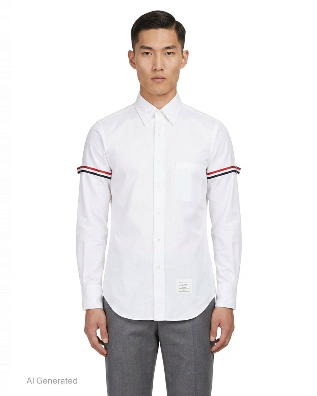 Long Sleeve Point Collar Shirt | Thom Browne | Club21 - front