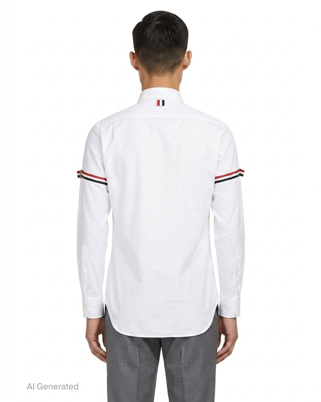 Long Sleeve Point Collar Shirt | Thom Browne | Club21 - back