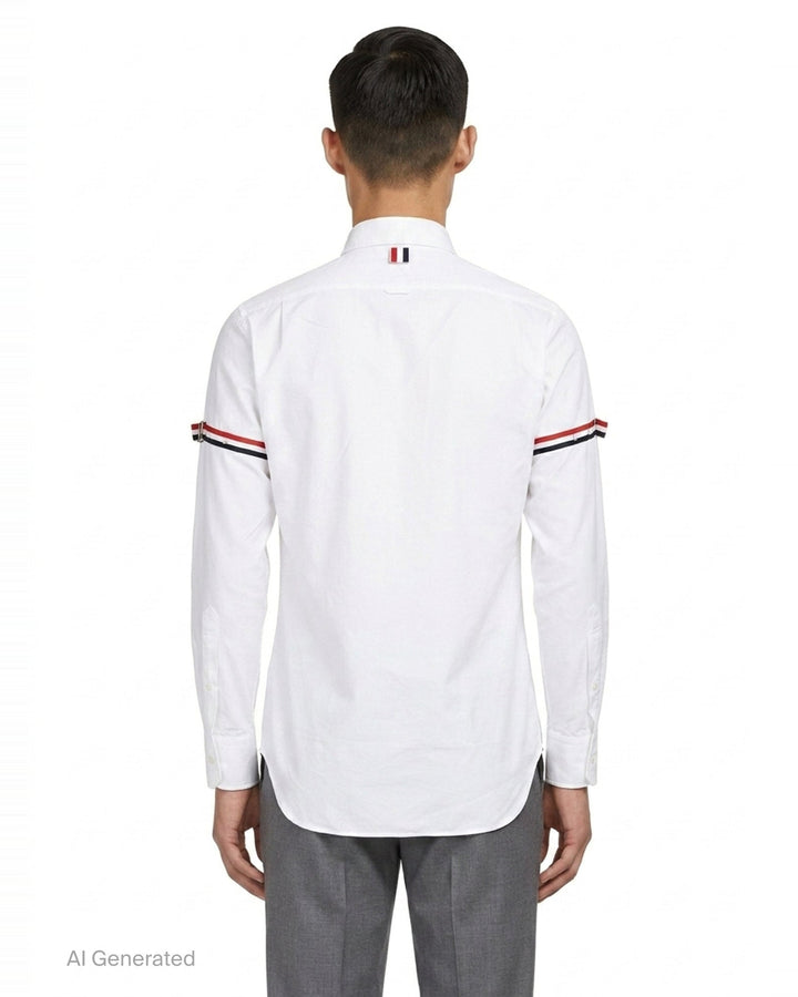 Long Sleeve Point Collar Shirt | Thom Browne | Club21 - back