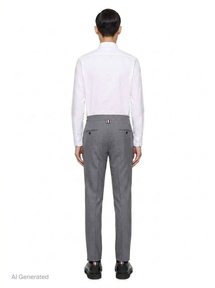 Low Rise Skinny Side Tab Trousers | Thom Browne | Club21 - back