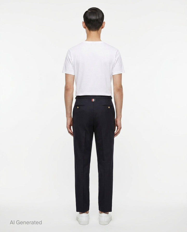 Low Rise Skinny Side Tab Trousers | Thom Browne | Club21 - back