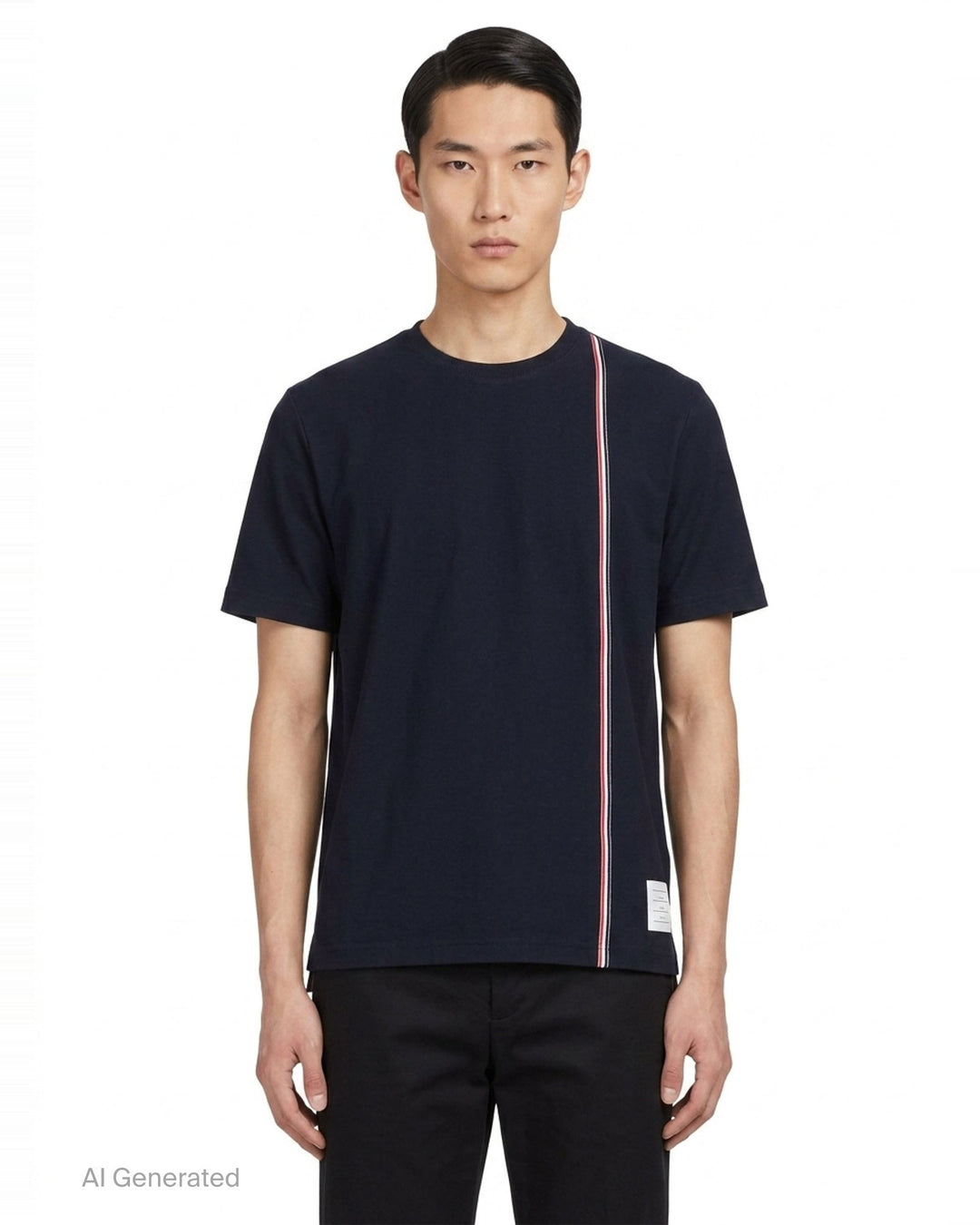 Medium Weight Diagonal Stripe Tee | Thom Browne | Club21 - front